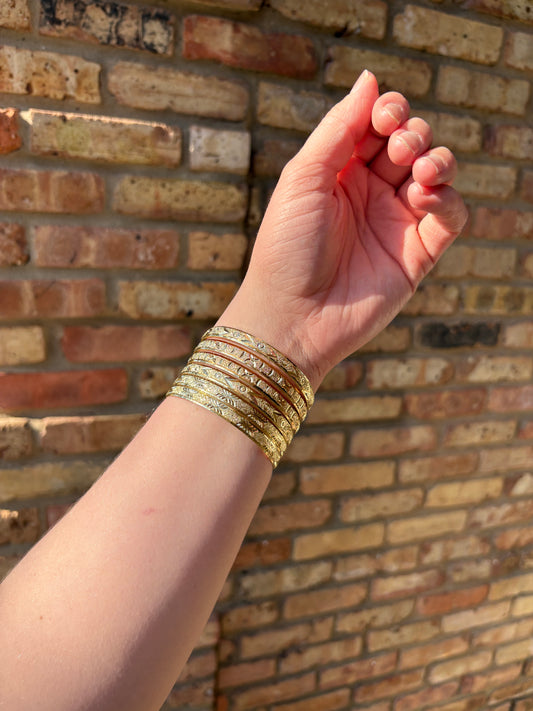 12 PACK GOLD BANGLES