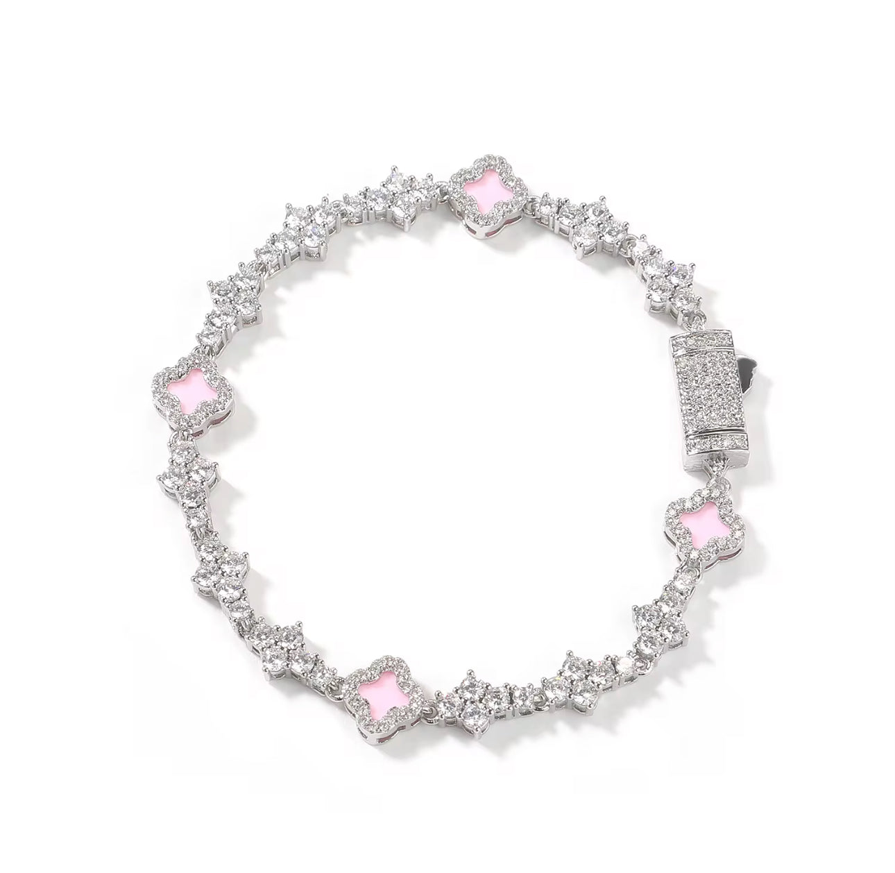 SILVER & PINK CLOVER