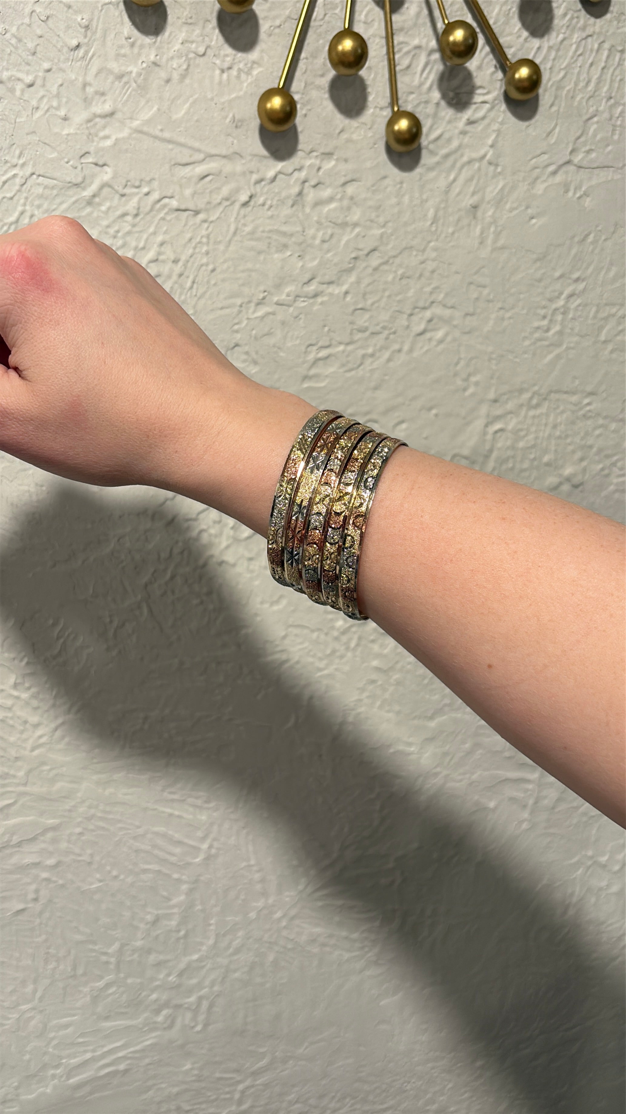 6 PACK 3-TONE BANGLES