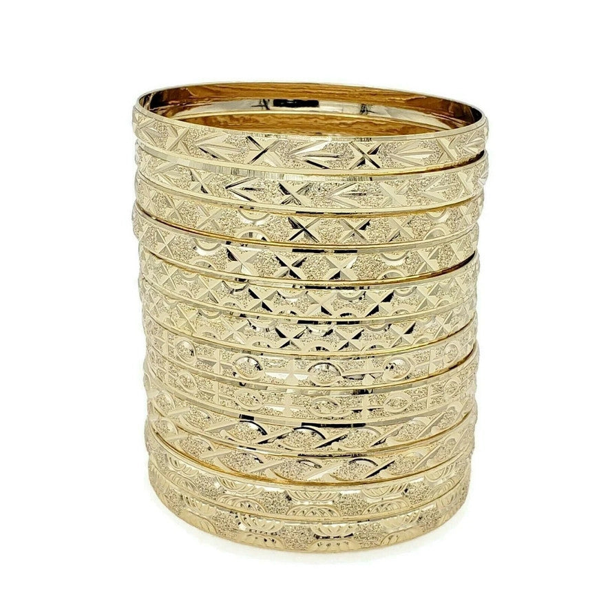 12 PACK GOLD BANGLES
