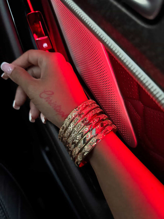6 PACK GOLD BANGLES