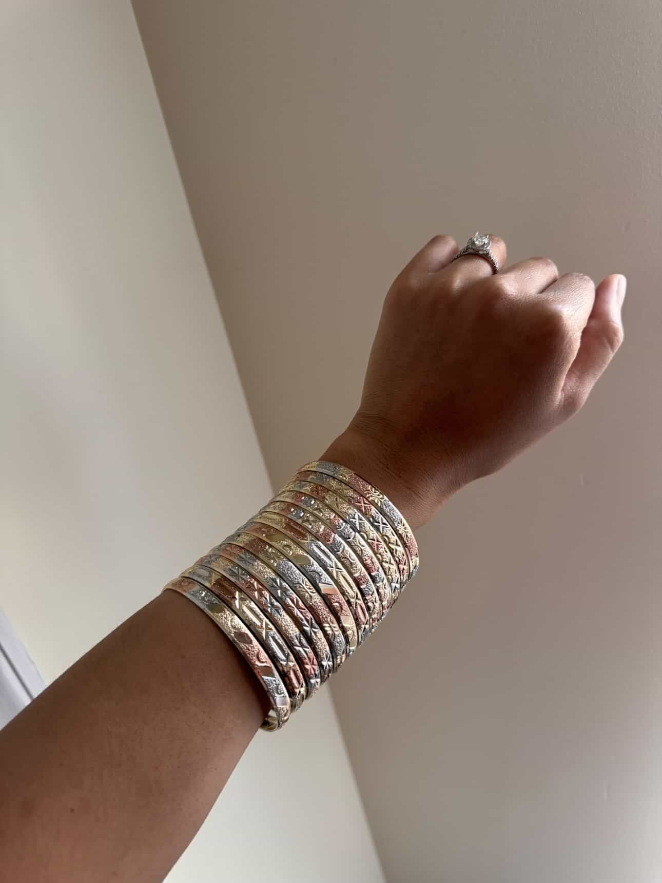 12 PACK 3-TONE BANGLES