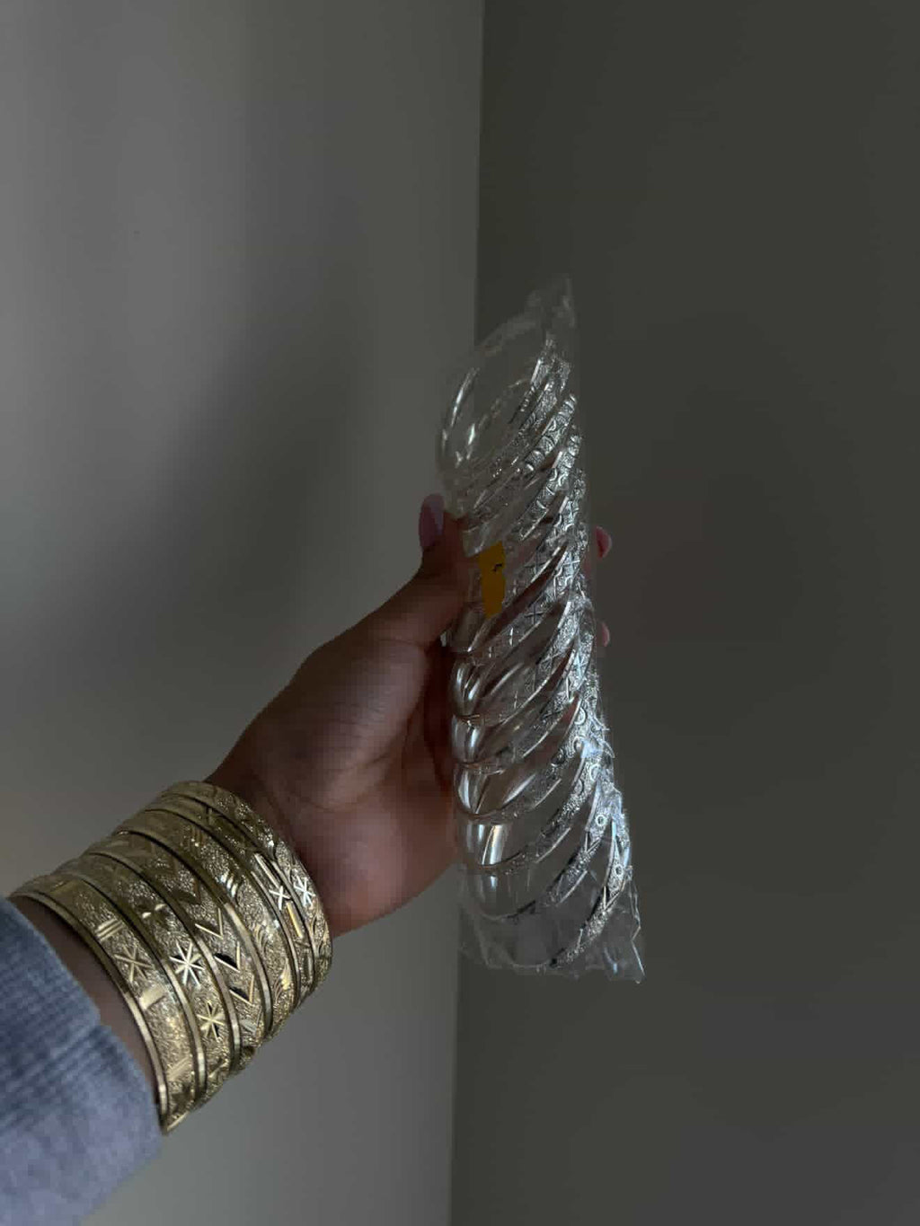 12 PACK SILVER BANGLES